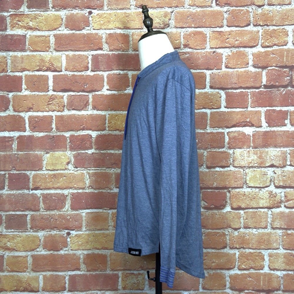 Jason Wu x Evaair Men's Large Pullover Drawstring Top Blue Casual Comfort - Picture 3 of 13